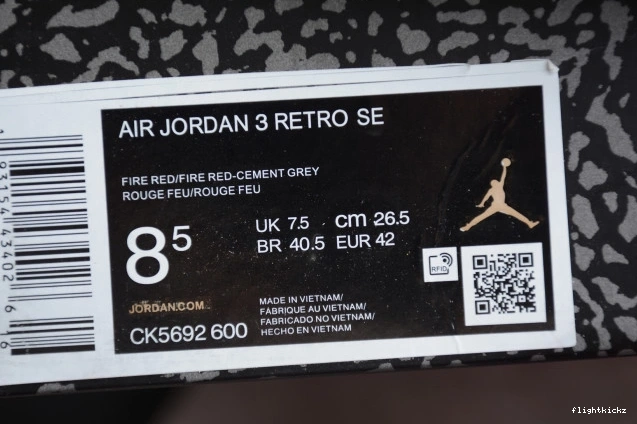 Red Air CK5692-600 Jordan 3 Cement 0809